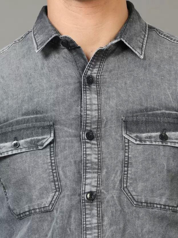 Men's Denim Cotton Sustainable Casual Denim Shirt