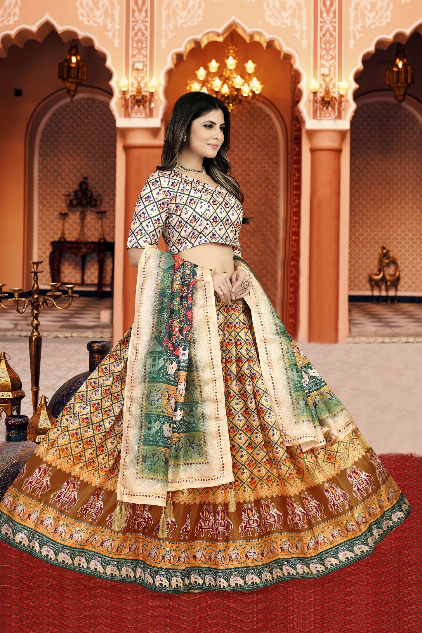 Digital Attractive Printed Fancy Lehenga Choli With Dupatta For Women