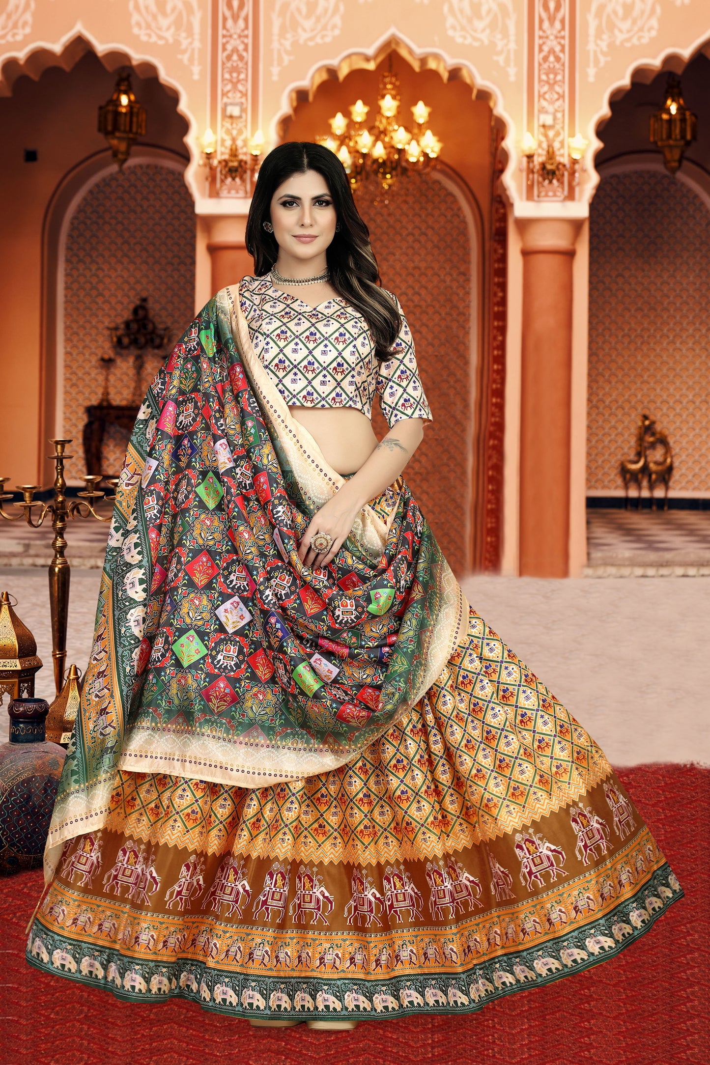 Digital Attractive Printed Fancy Lehenga Choli With Dupatta For Women