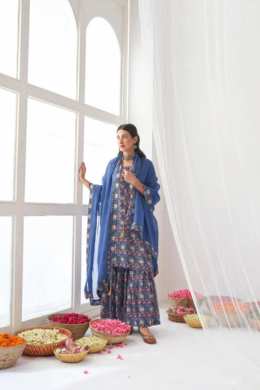 Blue Masleen Designer Salwar Suit For Women