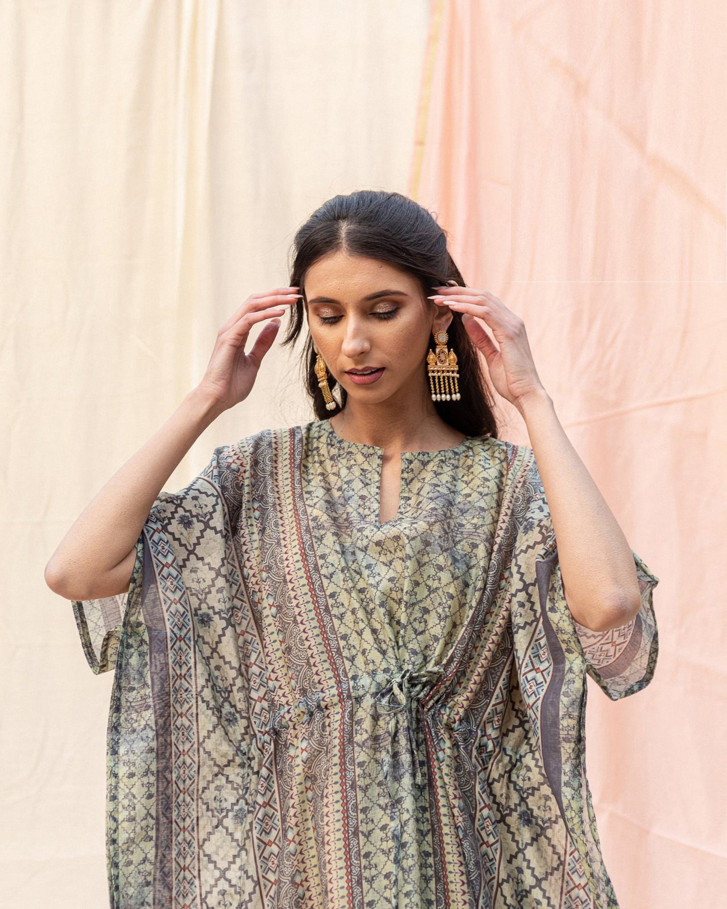 Light Grey Silk Premium Kaftan