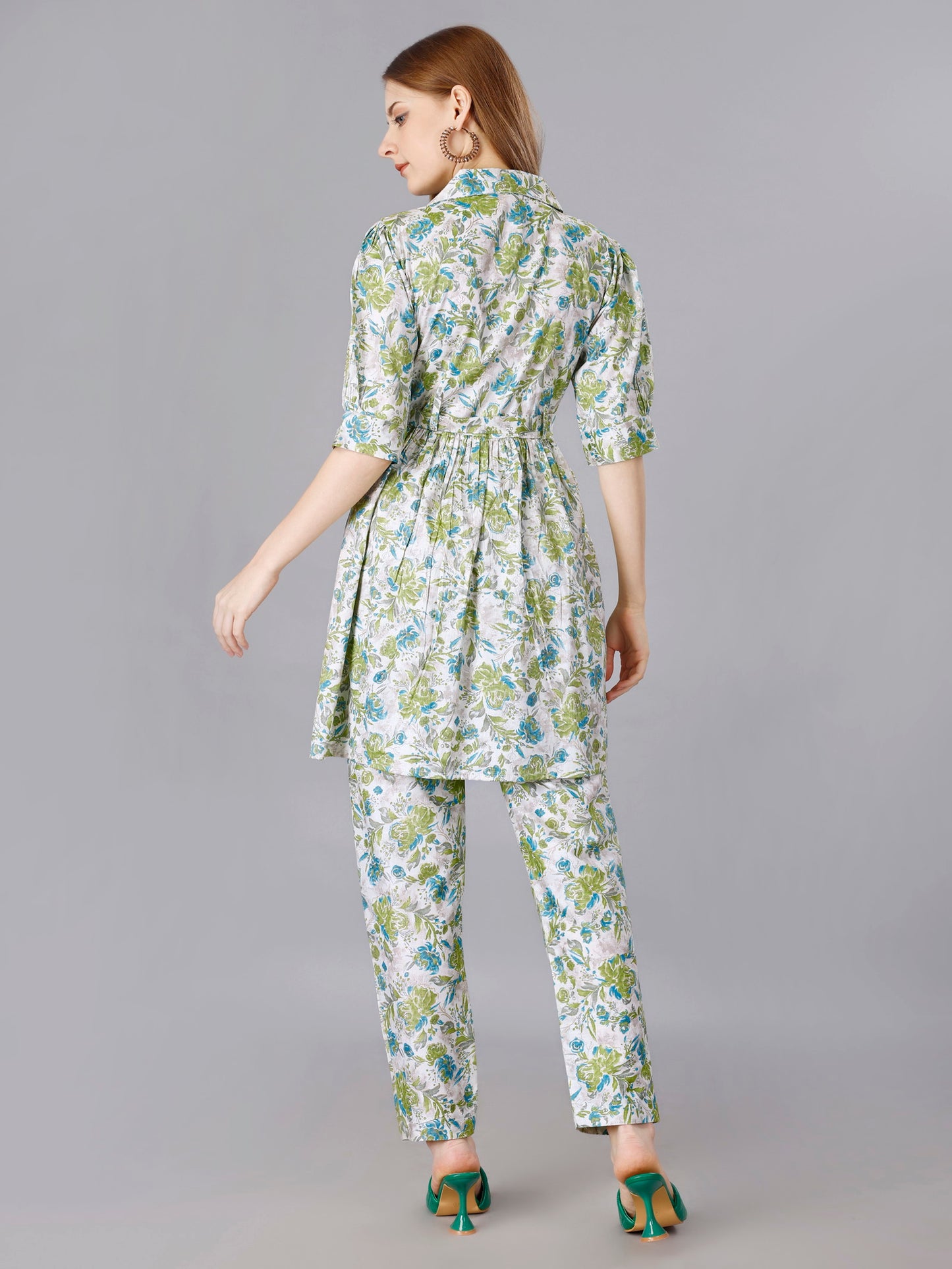 Printed Green2-Piece designer Co-ord set for Women