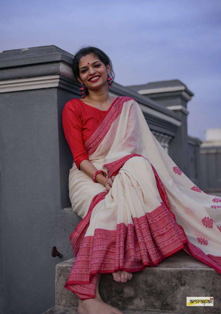 Beautiful Lilan Soft Cotton Saree With Jacquard Work