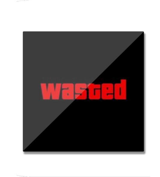 Fridge Magnet black  Square ( wasted ) printed